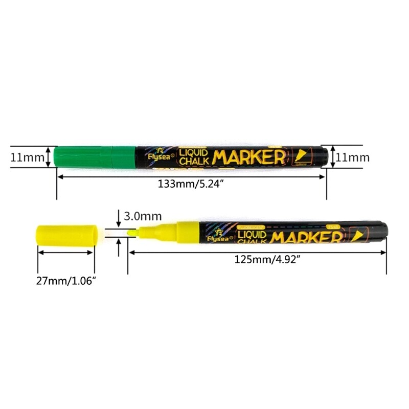 8 бр. Изтриваеми течни тебешири Маркер Химикалки Сухо изтриващи маркери Флуоресцентни маркери Маркери за стъклени прозорци Бяла дъска