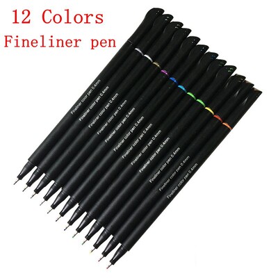 12 tk / komplekt 0,4 mm värvilised fiibrid, markerpliiats, maalimine, viltpliiatsite komplekt, grafiti visandid joonistuskunst