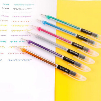 12 24 Colors Gel στυλό Σετ Color Glitter Gel στυλό Refill Rod for Coloring Book Journals Drawing Doodling Art Markers Pen Stationey