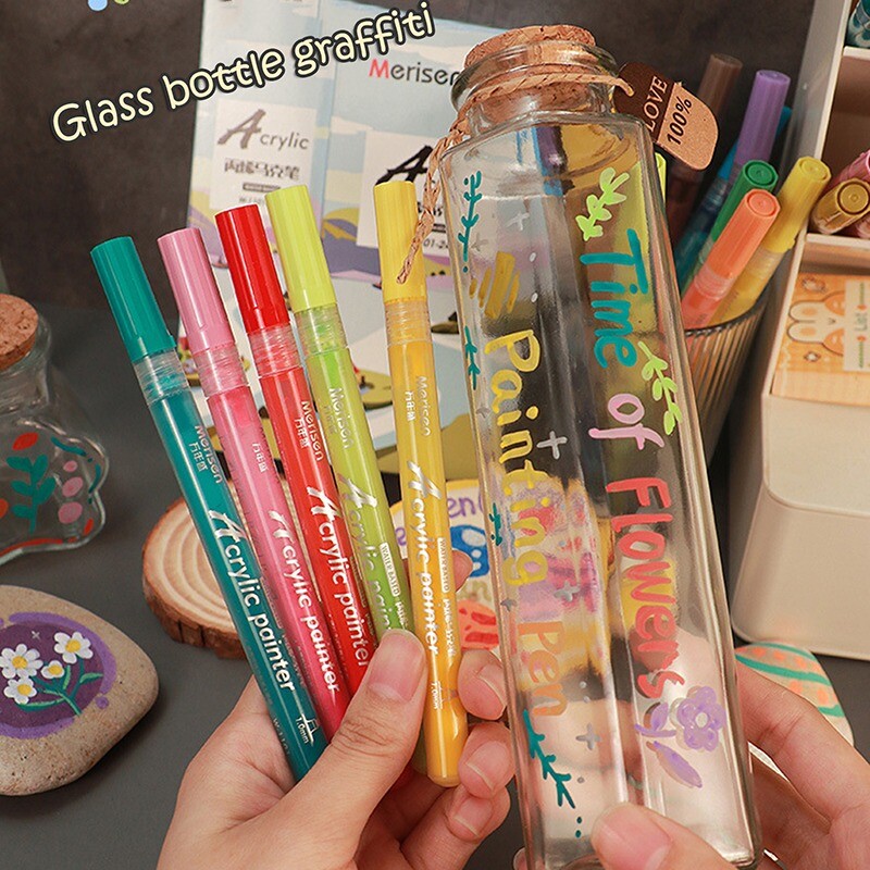 12/24 värvi markerid pliiatsikomplektid 1 mm veekindlad väljalõigete albumi värvimispliiatsid keraamiline klaas rehvijoonistuspliiats isetehtud kunst käsitöö tegemise tarvikud