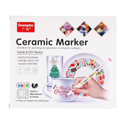 12 spalvų aukštoje temperatūroje krosnyje keptų keraminių rašiklių rinkinys, netoksiškas nuolatinis porcelianinis rašiklis, skirtas piešti ant keramikos