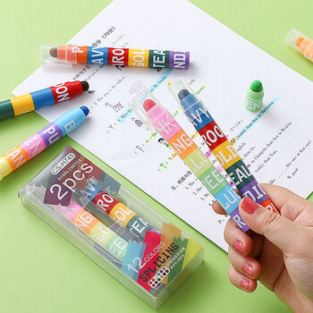 Haile 12/6 Colors Rainbow Mini Splicing Highlighter Markers Στυλό παστέλ τζελ γραφείου Σχολική επιστολή Ζωγραφική Mark Art Supplies