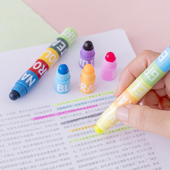 Haile 12/6 Colors Rainbow Mini Splicing Highlighter Markers Στυλό παστέλ τζελ γραφείου Σχολική επιστολή Ζωγραφική Mark Art Supplies