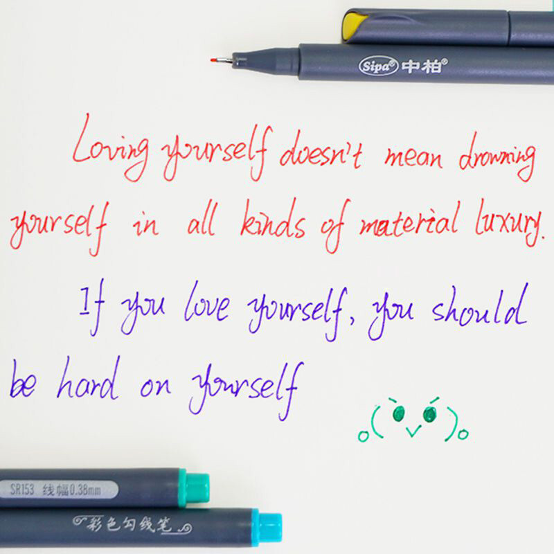 10-värviline peenjooneline pliiatsikomplekt, värviline sketch Arts joonistus markerpliiatsid ajaleheplaneerija Graffiti konksuga kiudpliiatsite jaoks