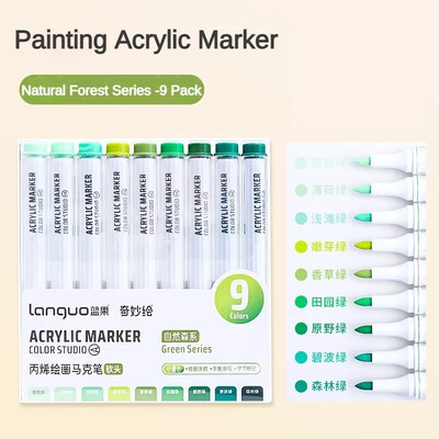 9 цвята акрилна боя маркери химикалки с мека четка маркери за скална живопис камък керамика стъкло дърво Направи си сам художествени принадлежности канцеларски материали