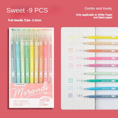 9 τμχ/σετ στυλό Kawaii Morandi Gel στυλό Σετ Μαρκαδόροι τέχνης Πολύχρωμα στυλό μελάνι με τζελ Liner Στυλό Σχολικό Γραφείο Γραφείο Στυλό δώρου