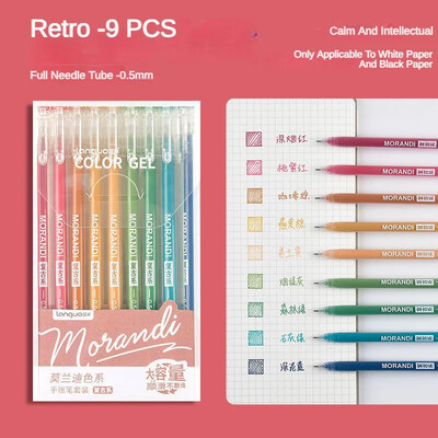 9 τμχ/σετ στυλό Kawaii Morandi Gel στυλό Σετ Μαρκαδόροι τέχνης Πολύχρωμα στυλό μελάνι με τζελ Liner Στυλό Σχολικό Γραφείο Γραφείο Στυλό δώρου