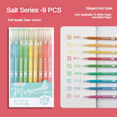 9 τμχ/σετ στυλό Kawaii Morandi Gel στυλό Σετ Μαρκαδόροι τέχνης Πολύχρωμα στυλό μελάνι με τζελ Liner Στυλό Σχολικό Γραφείο Γραφείο Στυλό δώρου