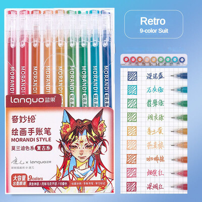 9 τμχ/σετ στυλό Kawaii Morandi Gel στυλό Σετ Μαρκαδόροι τέχνης Πολύχρωμα στυλό μελάνι με τζελ Liner Στυλό Σχολικό Γραφείο Γραφείο Στυλό δώρου