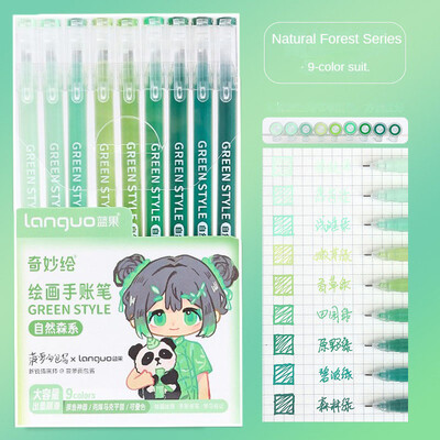 9 τμχ/σετ στυλό Kawaii Morandi Gel στυλό Σετ Μαρκαδόροι τέχνης Πολύχρωμα στυλό μελάνι με τζελ Liner Στυλό Σχολικό Γραφείο Γραφείο Στυλό δώρου