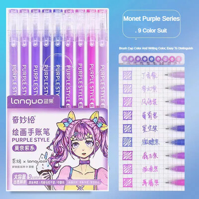 9 τμχ/σετ στυλό Kawaii Morandi Gel στυλό Σετ Μαρκαδόροι τέχνης Πολύχρωμα στυλό μελάνι με τζελ Liner Στυλό Σχολικό Γραφείο Γραφείο Στυλό δώρου