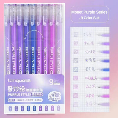 9 τμχ/σετ στυλό Kawaii Morandi Gel στυλό Σετ Μαρκαδόροι τέχνης Πολύχρωμα στυλό μελάνι με τζελ Liner Στυλό Σχολικό Γραφείο Γραφείο Στυλό δώρου