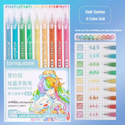 9 τμχ/σετ στυλό Kawaii Morandi Gel στυλό Σετ Μαρκαδόροι τέχνης Πολύχρωμα στυλό μελάνι με τζελ Liner Στυλό Σχολικό Γραφείο Γραφείο Στυλό δώρου