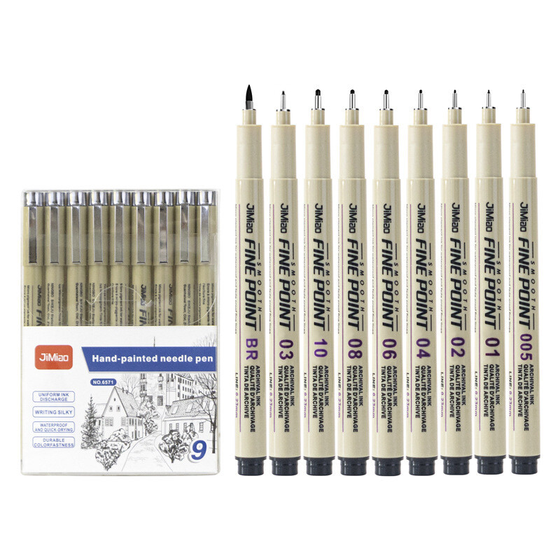 12 otsaga Pigment Liner mikroni tindiga marker pliiats Manga Draw joonistusnõela pliiats Hook Line Pliiats Sketch kirjatarvete komplekt Kunstitarvikud