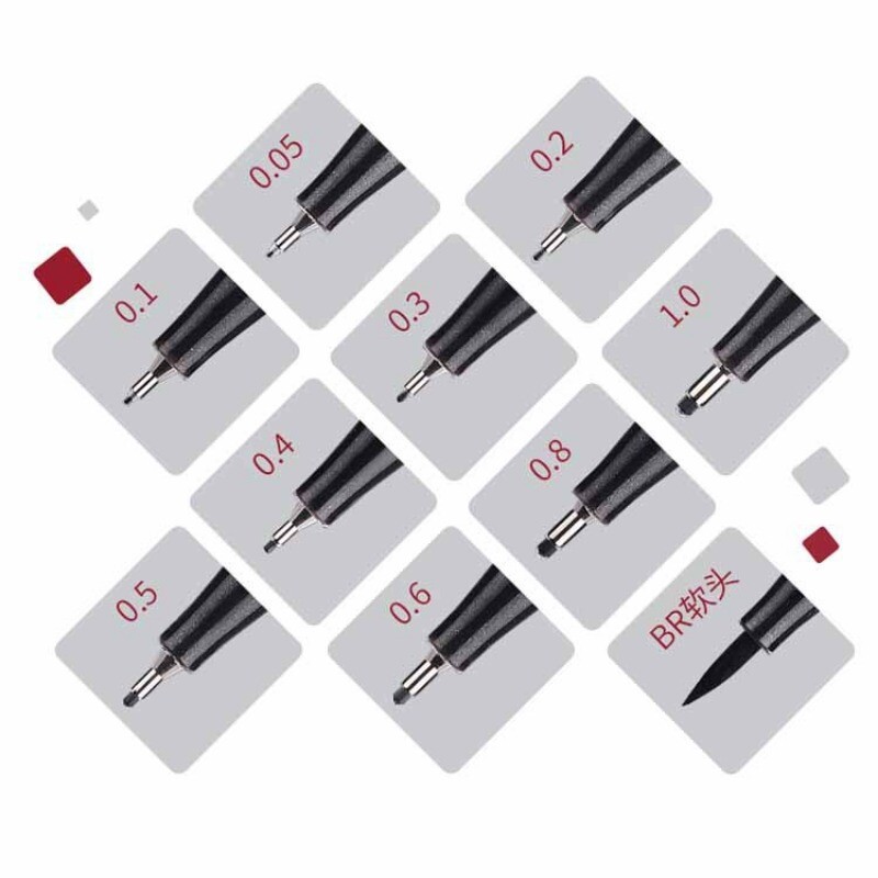 Cerneală rezistentă la apă Pix de desen negru Pigment Linie fină Markere pentru schiță Pix pentru linie de cârlig Pixuri pentru schiță Fineliner pentru desen Articole de papetărie 10 buc