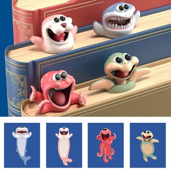 1 τεμ 3D Stereo PVC Cartoon Ζώοι σελιδοδείκτες Ocean Series Seal Octopus Stationery Student Προσωποποιημένοι δημιουργικοί δείκτες βιβλίων δώρου