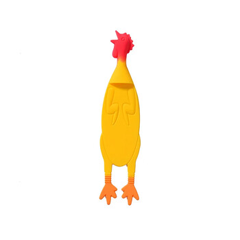 1PC Creative Squashed Rooster Τρισδιάστατη σιλικόνη σελιδοδείκτης Διασκεδαστικό Παιδιά που διαβάζουν Βιβλίο Ευρετήριο Σήμανση Εργαλείο Αριθμός σελίδας Δώρο μαθητή δασκάλου