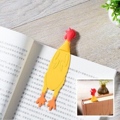 Semn de carte 3D din silicon creativ pentru cocoș zdrobit 1 buc. Cărți de lectură distractive pentru copii