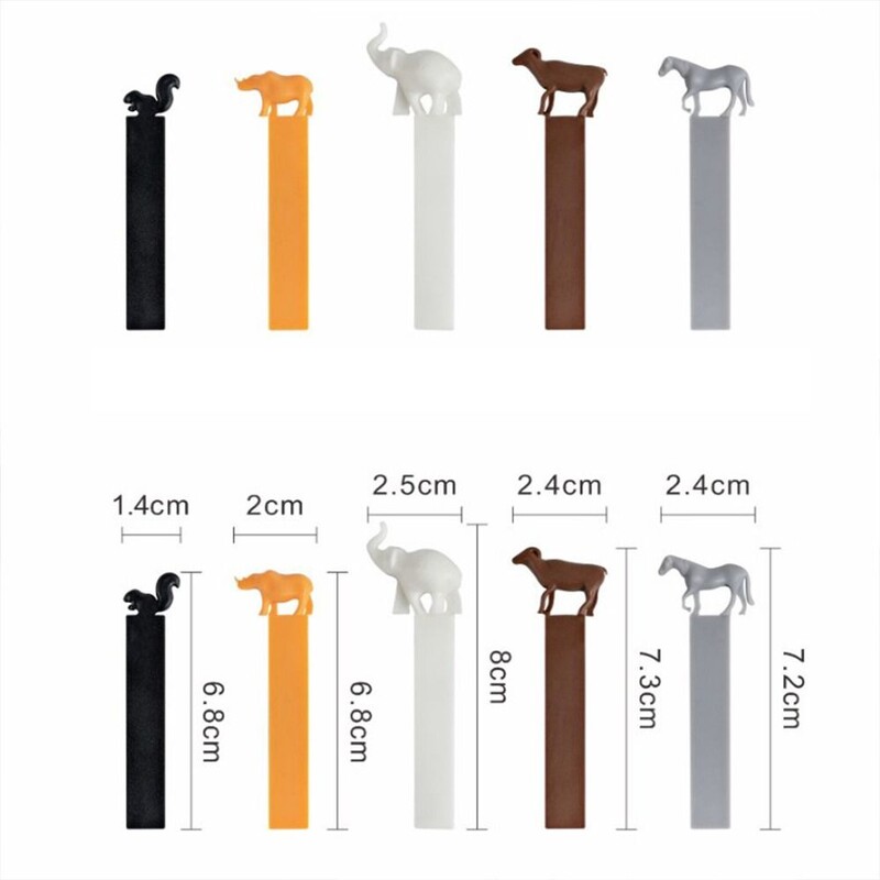 Leheküljemärgistus 3D loomade järjehoidjad Loomingulised loomakujulised elevant hobune koera nurk Lehekülje marker Lugemine Järjehoidjad Õpilased