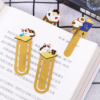 Kawaii Cats Σελιδοδείκτες Μεταλλικό σημειωματάριο Journal Planner Clips Χαριτωμένο βιβλίο βάσης σελίδας Κορεατικά επιστολόχαρτα Εργαλεία ανάγνωσης Αναλώσιμα γραφείου