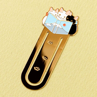 Kawaii Cats Knjižne oznake Metalna bilježnica Dnevnik Planer Isječci Slatki držač stranice knjige Korejski pribor za pisanje Alati za čitanje Uredski materijal