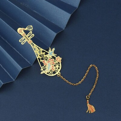 Hiina stiilis metallist õõnes järjehoidja Keelatud linnakett Järjehoidja Lugemine Raamatu klipp Raamatu lehekülg Lehekülje marker