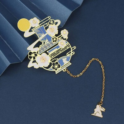 Hiina stiilis metallist õõnes järjehoidja Keelatud linnakett Järjehoidja Lugemine Raamatu klipp Raamatu lehekülg Lehekülje marker