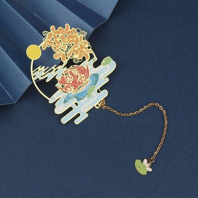 Hiina stiilis metallist õõnes järjehoidja Keelatud linnakett Järjehoidja Lugemine Raamatu klipp Raamatu lehekülg Lehekülje marker