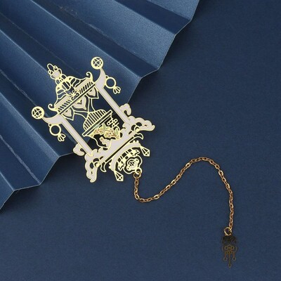 Hiina stiilis metallist õõnes järjehoidja Keelatud linnakett Järjehoidja Lugemine Raamatu klipp Raamatu lehekülg Lehekülje marker