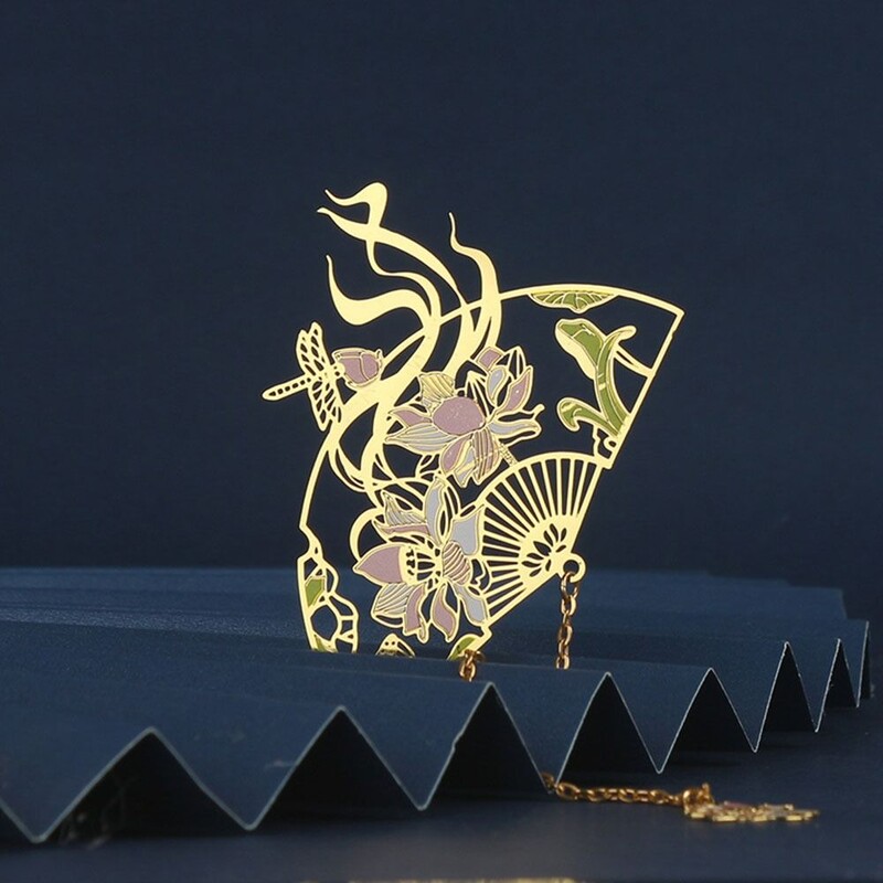 Hiina stiilis metallist õõnes järjehoidja Keelatud linnakett Järjehoidja Lugemine Raamatu klipp Raamatu lehekülg Lehekülje marker