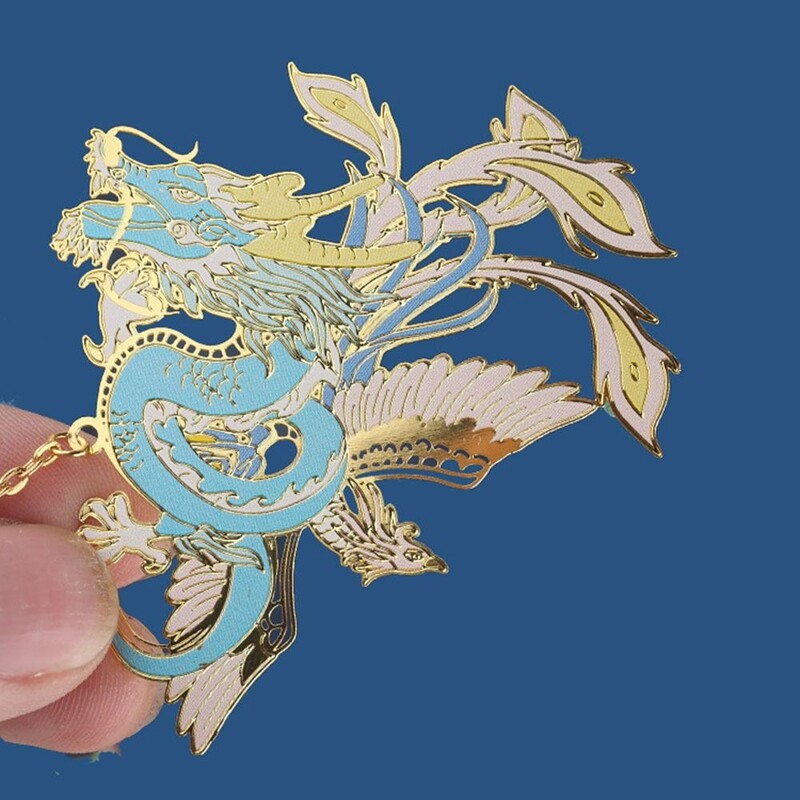 Hiina stiilis metallist õõnes järjehoidja Keelatud linnakett Järjehoidja Lugemine Raamatu klipp Raamatu lehekülg Lehekülje marker