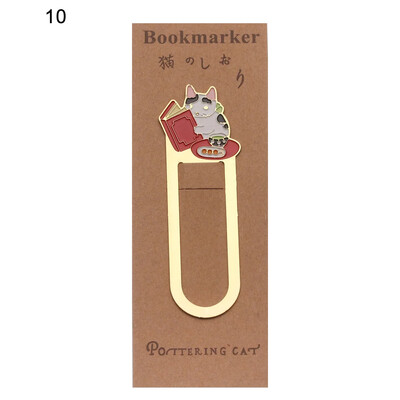 1PC Funny Lovely Cats Επίχρυσος φάκελος βιβλίου Ετικέτα Αναλώσιμα γραφείου W42s Student Creative Γραφική ύλη Μεταλλικός σελιδοδείκτης