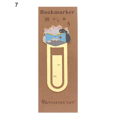 1PC Funny Lovely Cats Επίχρυσος φάκελος βιβλίου Ετικέτα Αναλώσιμα γραφείου W42s Student Creative Γραφική ύλη Μεταλλικός σελιδοδείκτης