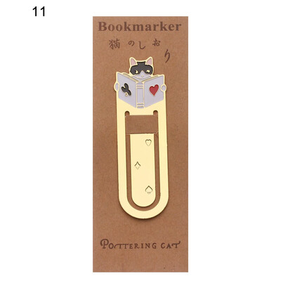 1PC Funny Lovely Cats Επίχρυσος φάκελος βιβλίου Ετικέτα Αναλώσιμα γραφείου W42s Student Creative Γραφική ύλη Μεταλλικός σελιδοδείκτης