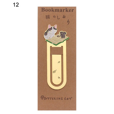 1PC Funny Lovely Cats Επίχρυσος φάκελος βιβλίου Ετικέτα Αναλώσιμα γραφείου W42s Student Creative Γραφική ύλη Μεταλλικός σελιδοδείκτης