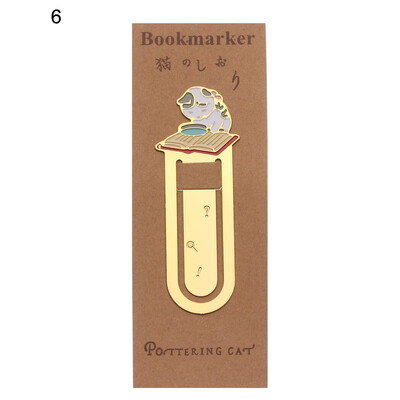 1PC Funny Lovely Cats Επίχρυσος φάκελος βιβλίου Ετικέτα Αναλώσιμα γραφείου W42s Student Creative Γραφική ύλη Μεταλλικός σελιδοδείκτης