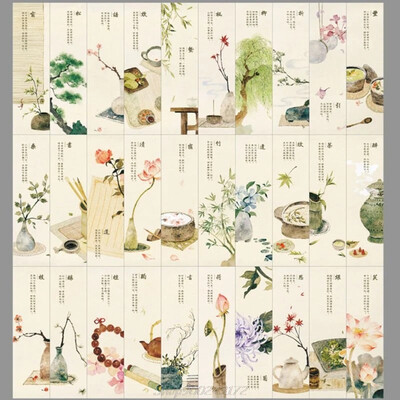 30 tk Hiina disainiga maalimiskaardid vanamoodsad karbis mälestustarbed Jy27 20 dropship paberist järjehoidjad