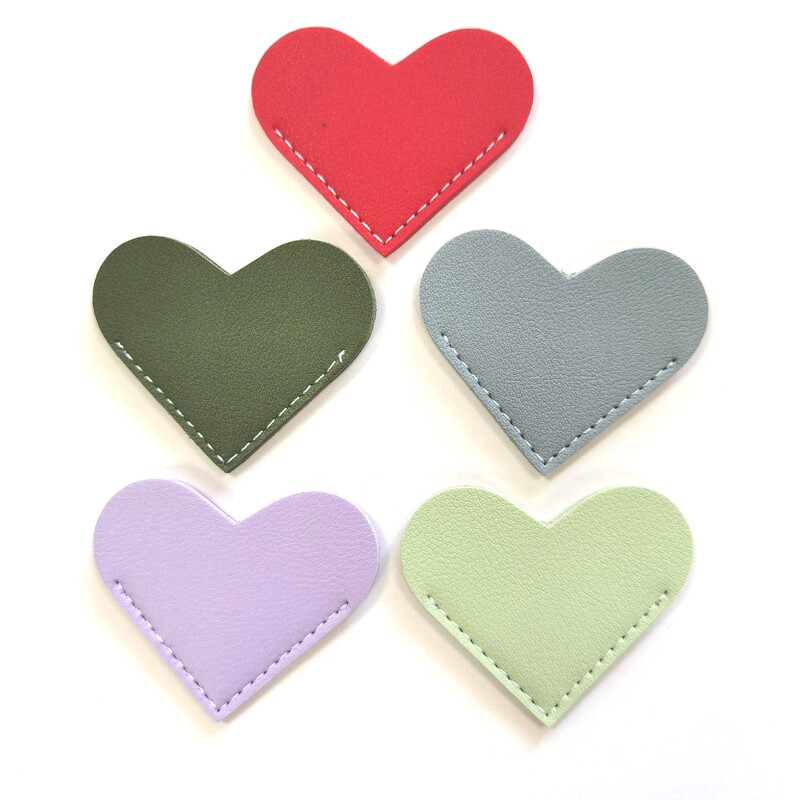 2 buc. Semn de carte din piele PU Semn de carte inimă mini-portabil Cadou inimă Semn de carte Dosar pentru colț Husă de protecție Rechizite școlare