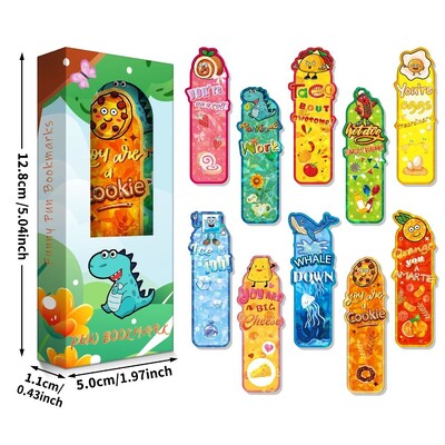 20 tk Naljakas laser lilleline järjehoidja kirjatarbed Isikupärastatud armsa kujuga lugemislehehoidja paber lugemiseks loomade raamatumarker lastele