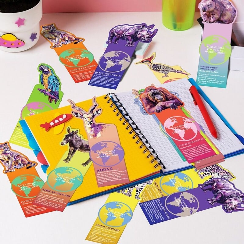 20 tk Naljakas laser lilleline järjehoidja kirjatarbed Isikupärastatud armsa kujuga lugemislehehoidja paber lugemiseks loomade raamatumarker lastele