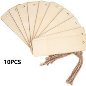 10 tk puidust järjehoidja trossiga tühi DIY käsitsi valmistatud käsitöö lõpetamata sildid tühjad registrid Järjehoidja kooli kontoritarbed