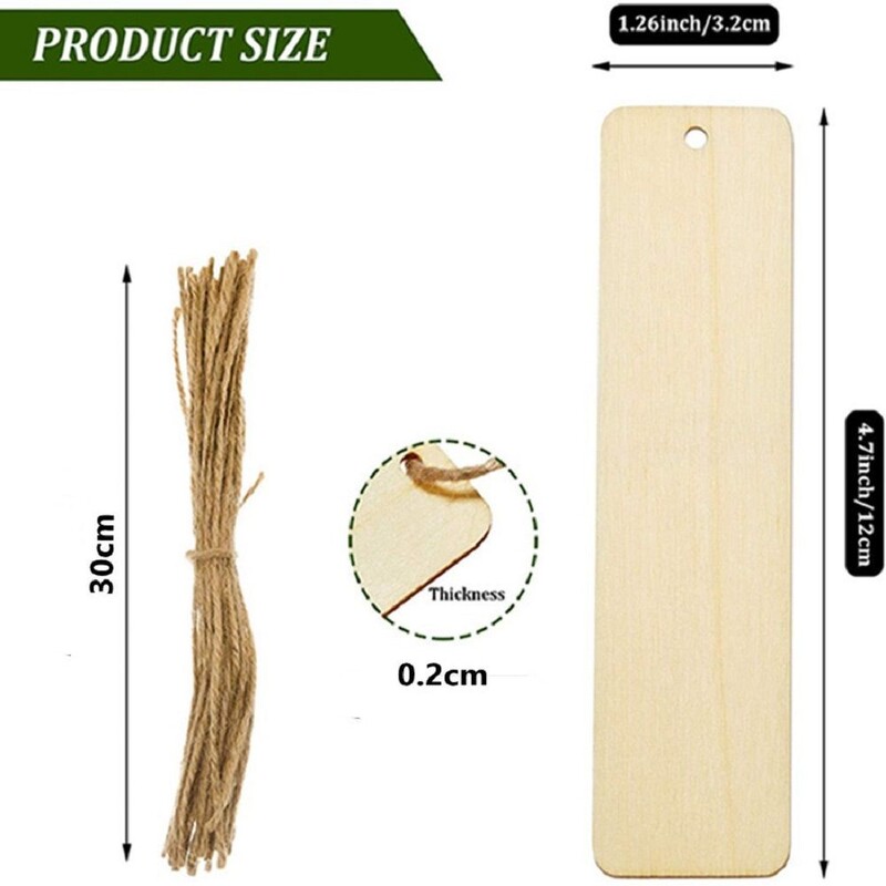 10 tk puidust järjehoidja trossiga tühi DIY käsitsi valmistatud käsitöö lõpetamata sildid tühjad registrid Järjehoidja kooli kontoritarbed