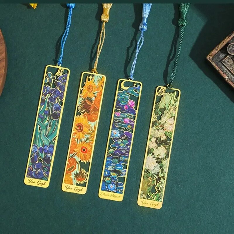 Metallist päevalill õõnes järjehoidja Hiina stiilis loominguline maalitud raamatuhoidja tutti ripats lastele kirjatarbed kooli kontoritarbed