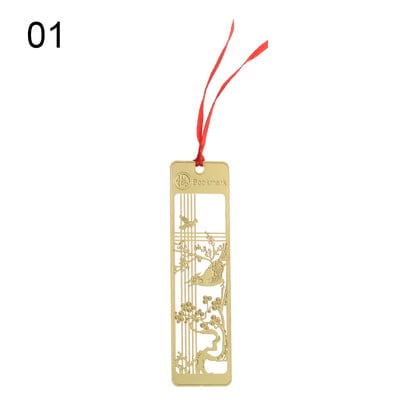 Metāla dobas grāmatzīmes ķīniešu stila sarkans mezgls radošs grāmatu klips Nerūsējošā tērauda lappuses Marka Kaligrāfija Glezniecība Bērni Dāvana