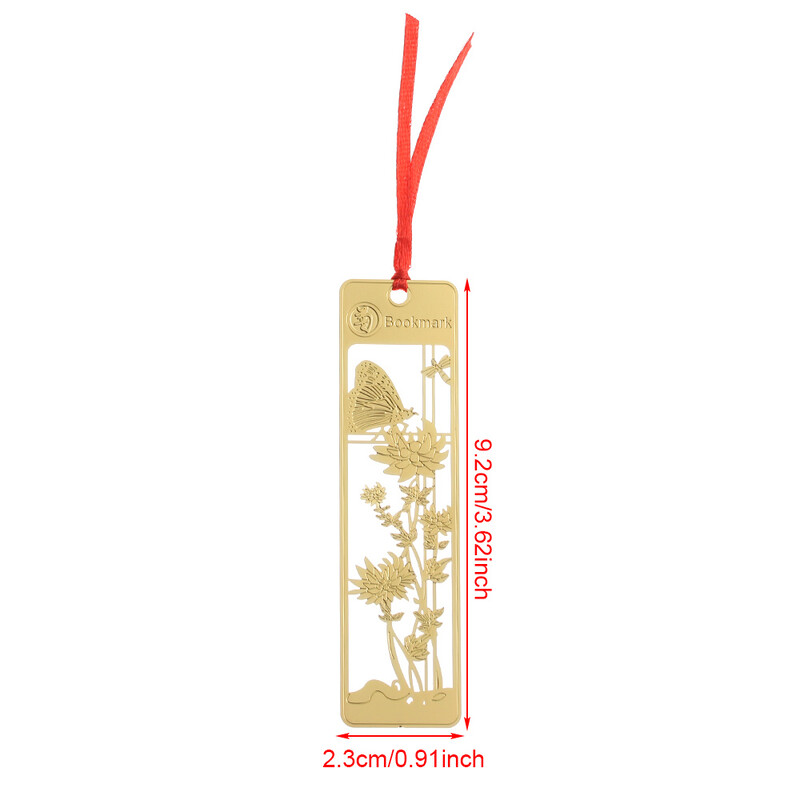 Metāla dobas grāmatzīmes ķīniešu stila sarkans mezgls radošs grāmatu klips Nerūsējošā tērauda lappuses Marka Kaligrāfija Glezniecība Bērni Dāvana