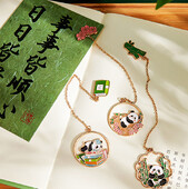 Semn de carte Panda în stil chinezesc pandantiv cu ciucuri Clip pentru cărți retro Semn de paginare din metal Semn de paginație pentru studenți Articole de papetărie pentru școală Rechizite de birou