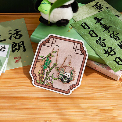 Semn de carte Panda în stil chinezesc pandantiv cu ciucuri Clip pentru cărți retro Semn de paginare din metal Semn de paginație pentru studenți Articole de papetărie pentru școală Rechizite de birou