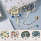 Metallist õõnes järjehoidja paabulinnuvärv messing Järjehoidja raamatuklamber Tutt Lehtede märkimine Hiina stiilis kooli kontoritarbed kingitus