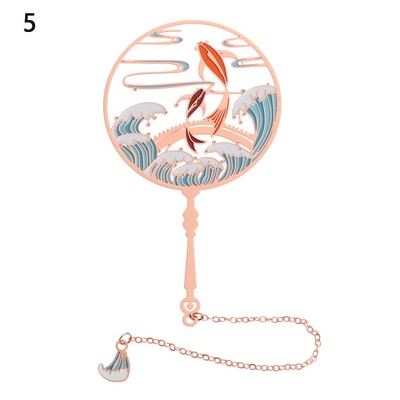 Metallist õõnes järjehoidja paabulinnuvärv messing Järjehoidja raamatuklamber Tutt Lehtede märkimine Hiina stiilis kooli kontoritarbed kingitus