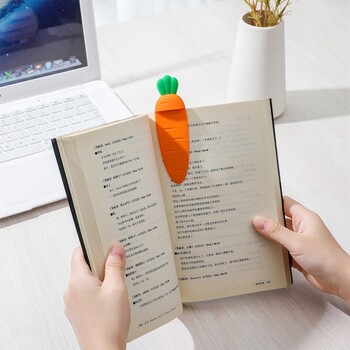 Kawaii Cartoon Carrot Bookmark for Student Βιβλιοθήκη Βιβλιοδετικό Ευρετήριο Divider Reader Χαρτικά Σχολικά είδη γραφείου